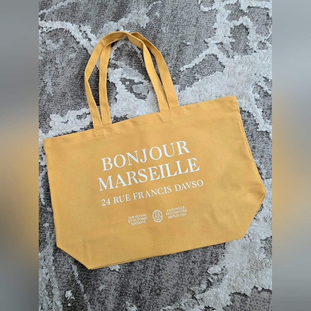 Sezane Bonjour Marseille Yellow Fabric Tote bag